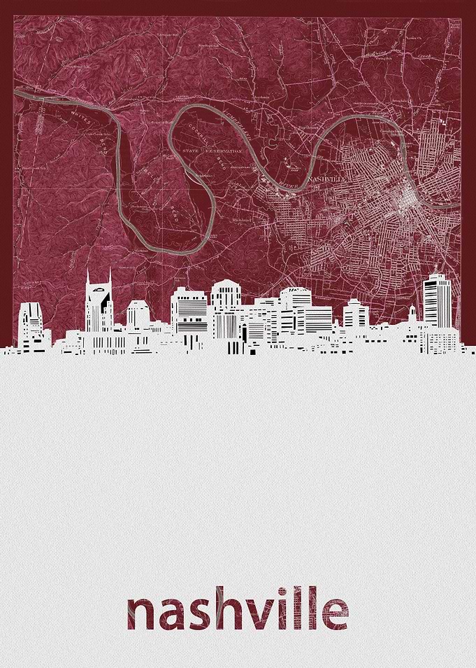 Nashville skyline red