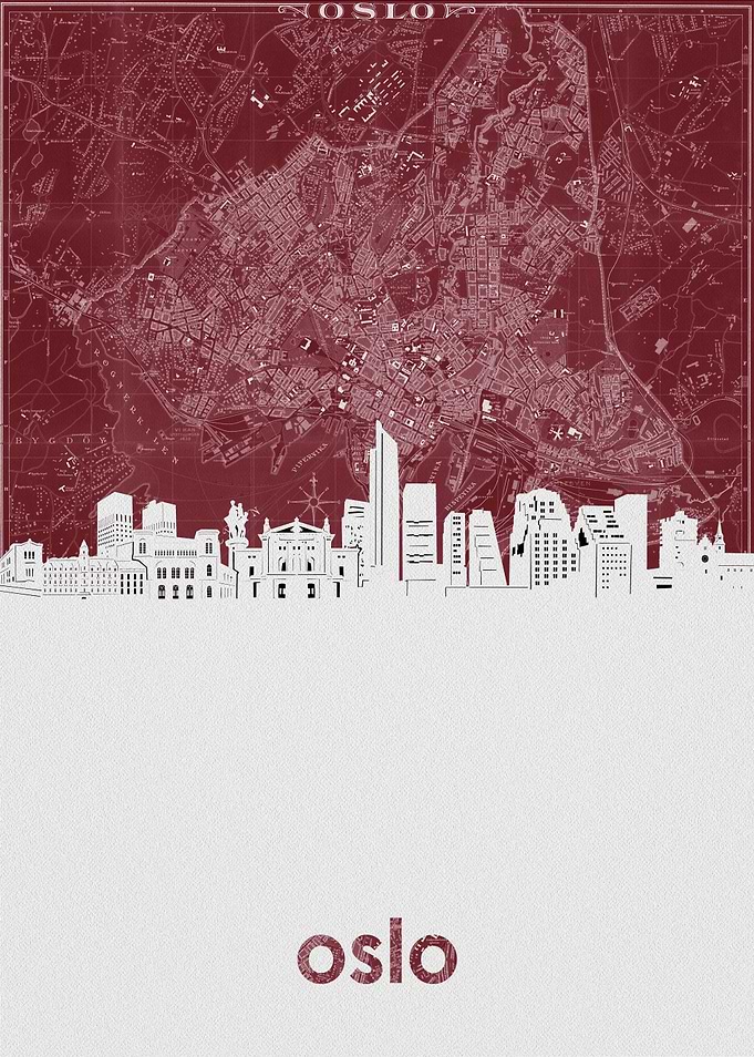 Oslo skyline red