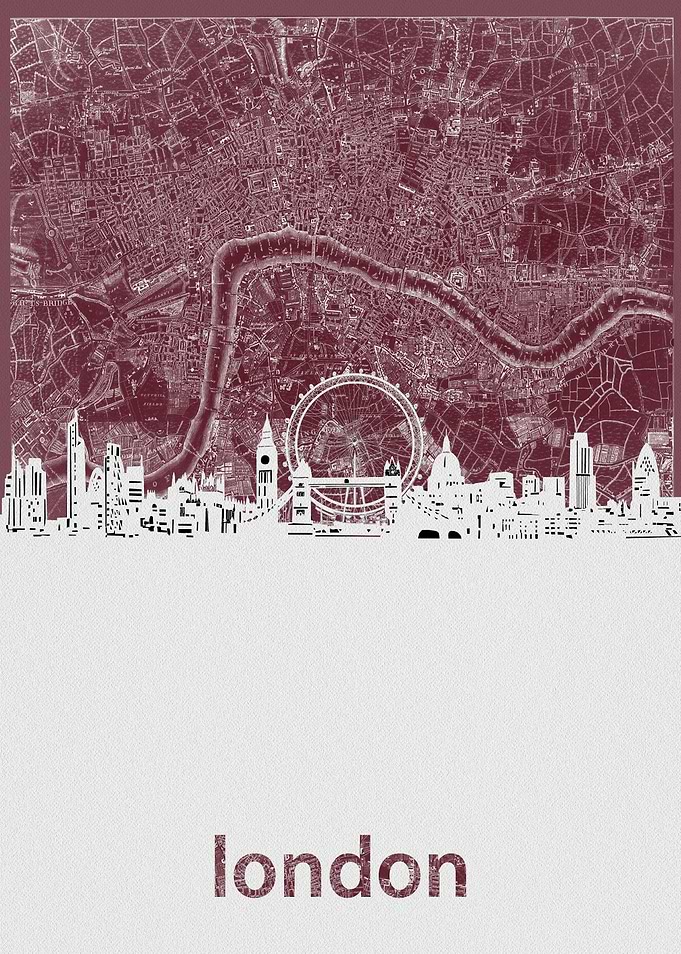 London skyline red