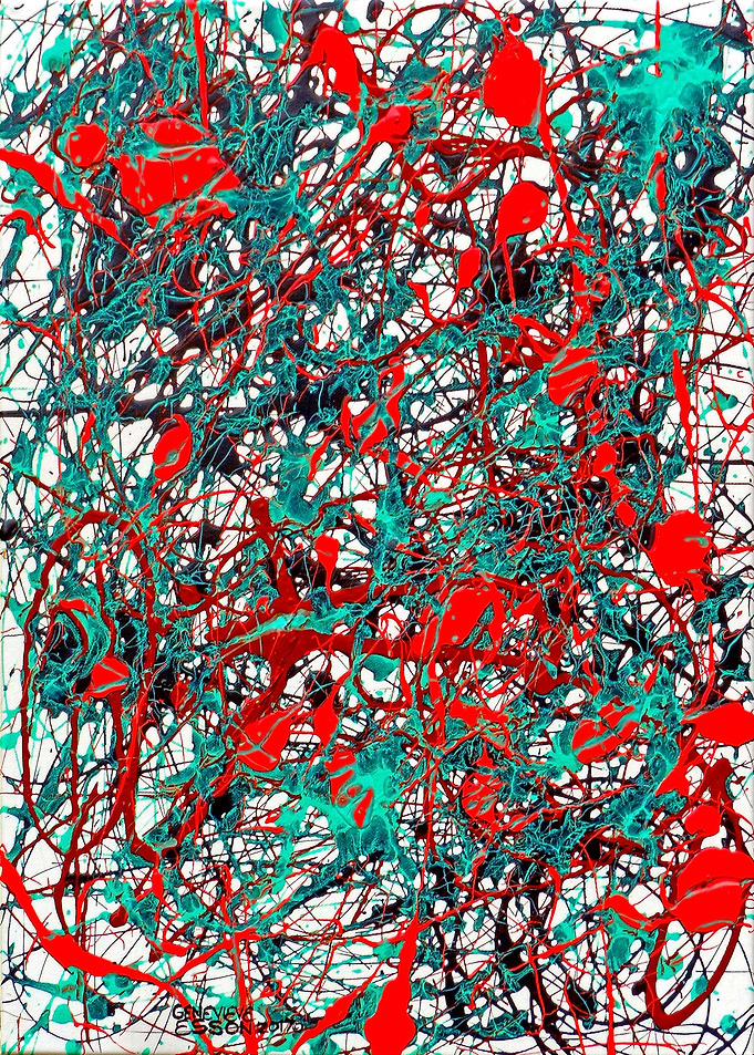 Orange Turquoise Abstract