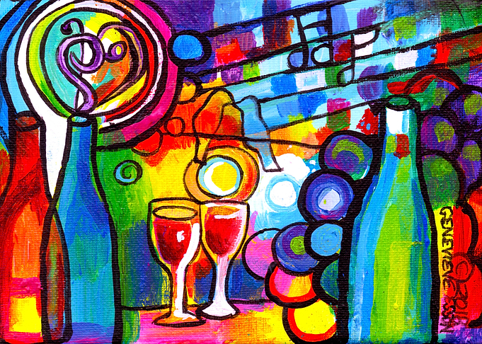 Wine Menagerie Abstract
