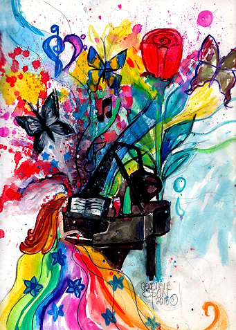 Piano Player Color Splash