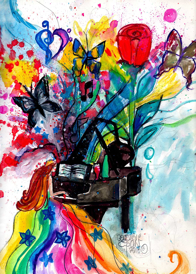 Piano Player Color Splash