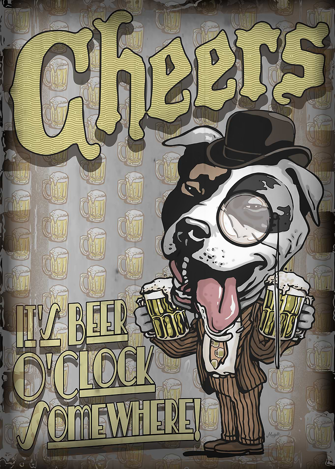 Vintage Beer Pit Bull Dog