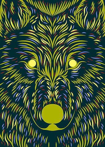 Head Of Wolf Illustration