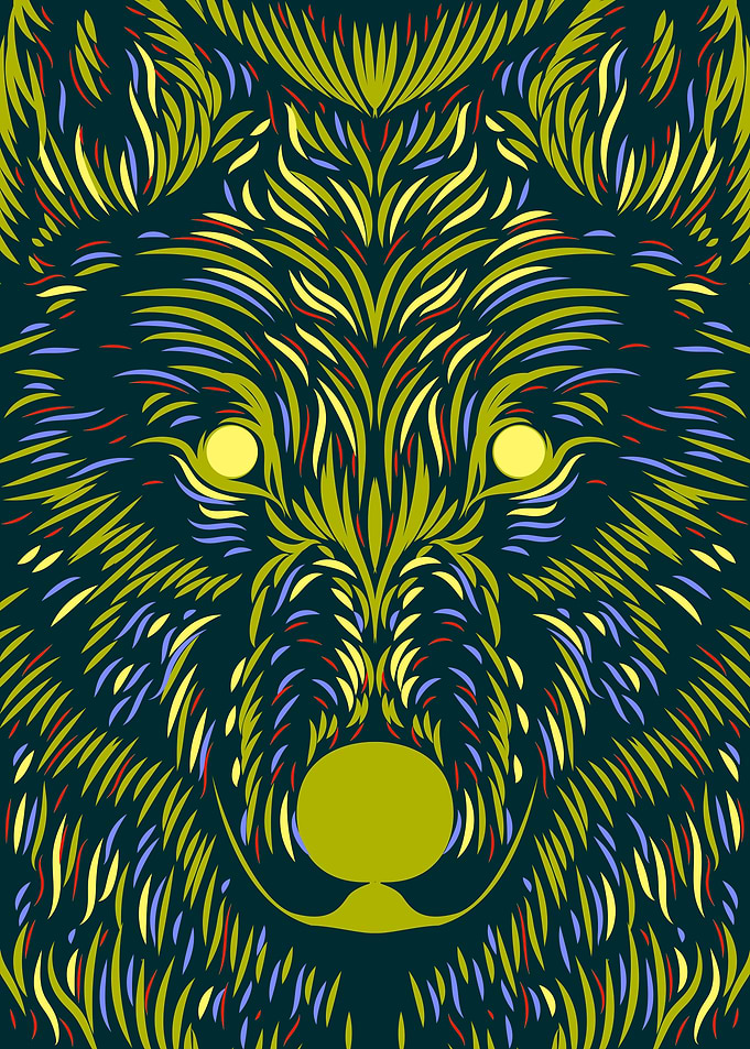 Head Of Wolf Illustration