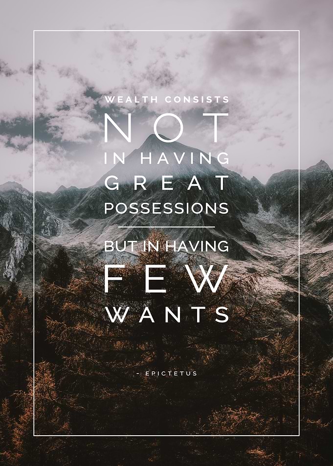 Few wants Epictetus