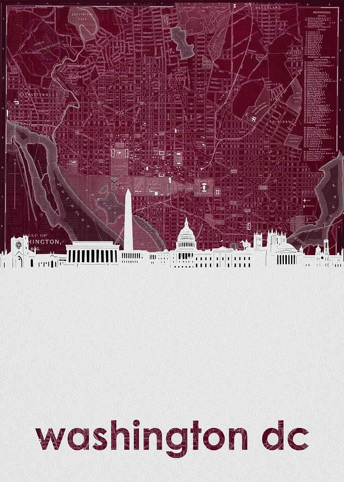 Washington dc skyline red