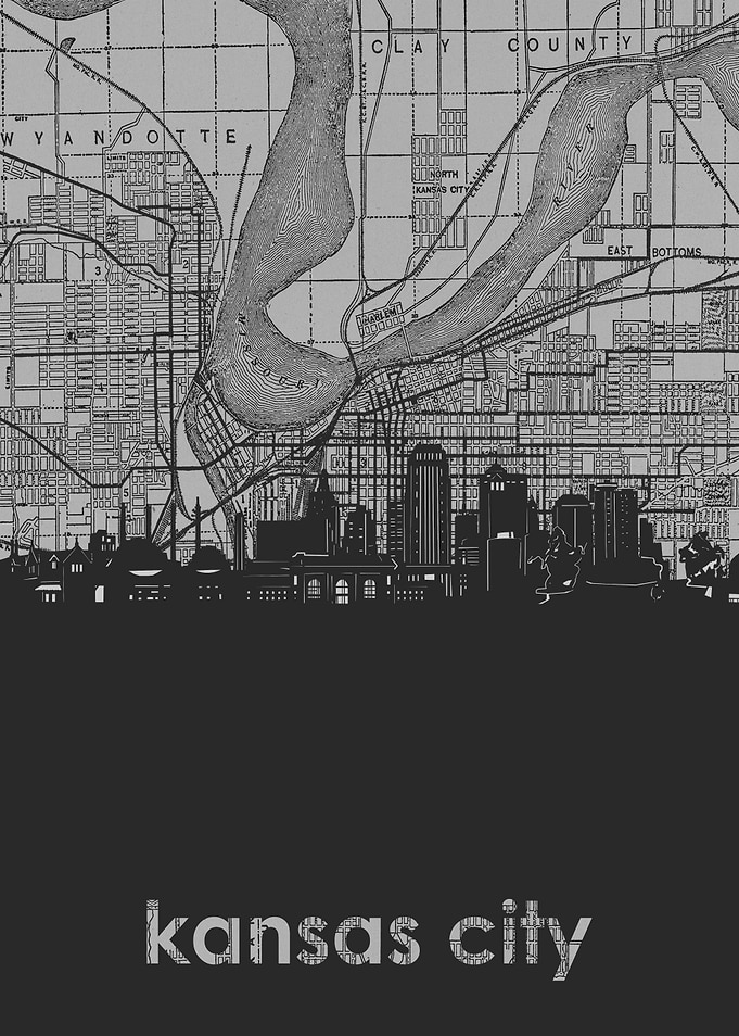 Kansas City skyline grey