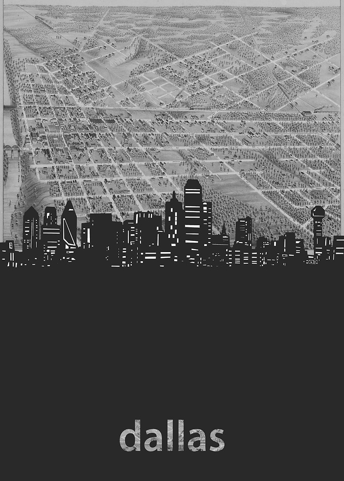 Dallas skyline grey