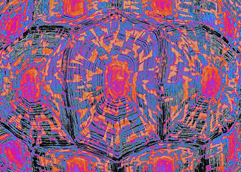 Pattern blue orange pink