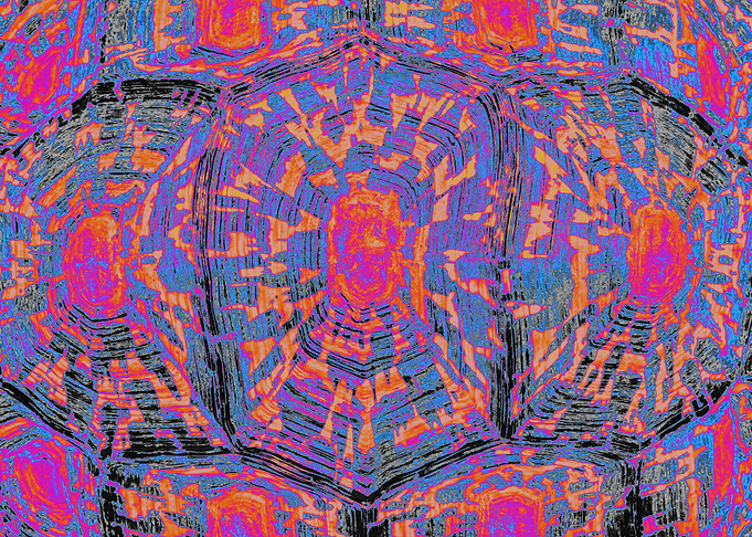 Pattern blue orange pink