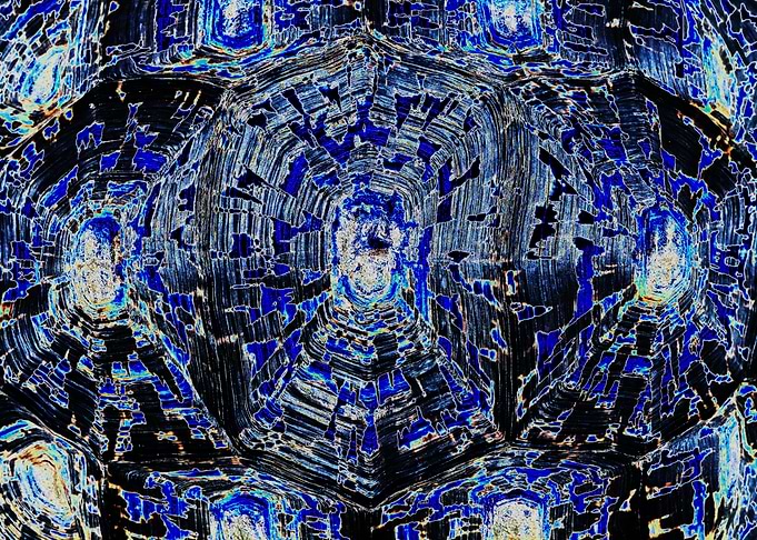 Pattern black blue cream