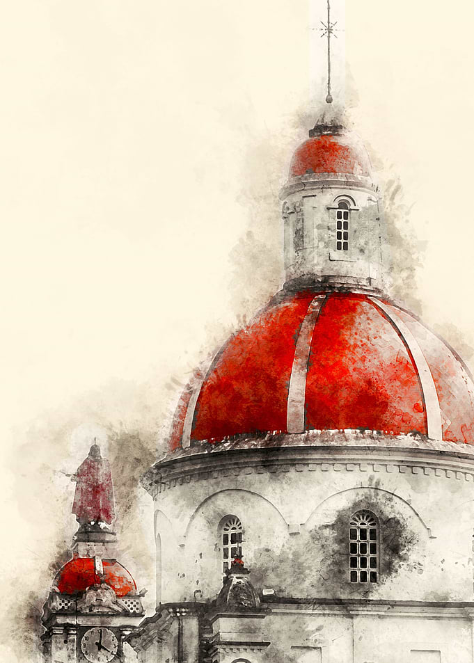 Watercolor Church Dome