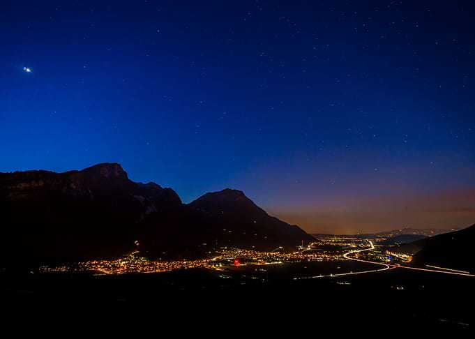 Night in the mountains