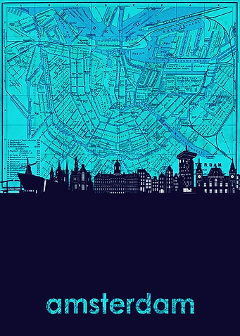 amsterdam skyline turquois