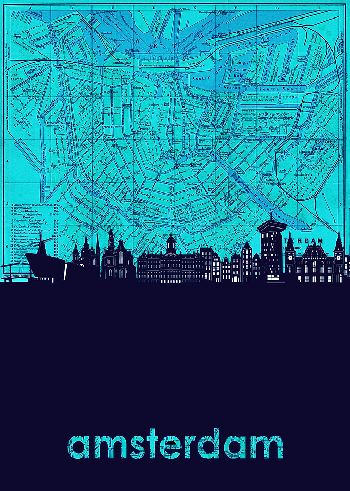amsterdam skyline turquois