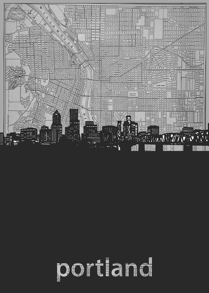 Portland skyline grey