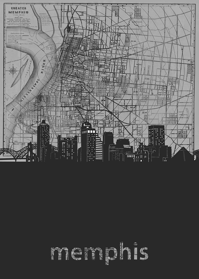Memphis skyline grey
