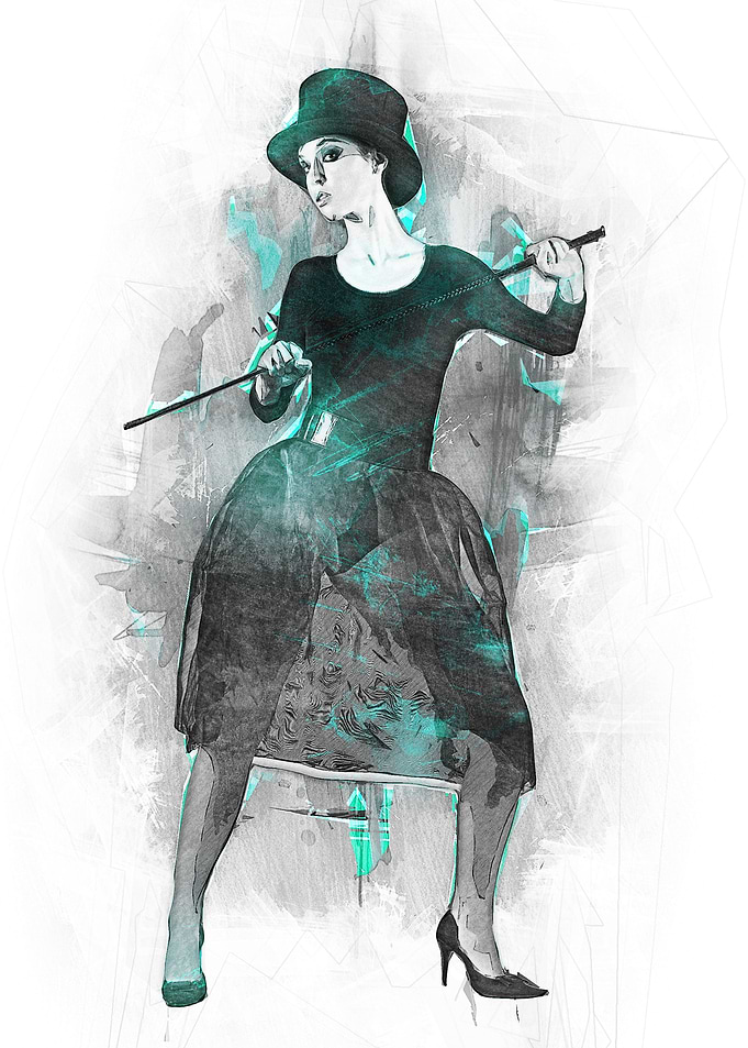 Woman in a top hat