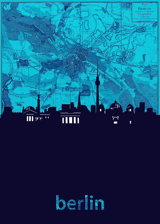 Berlin skyline turquoise
