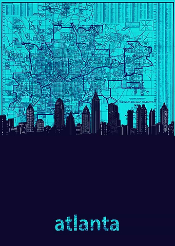 Atlanta skyline turquoise