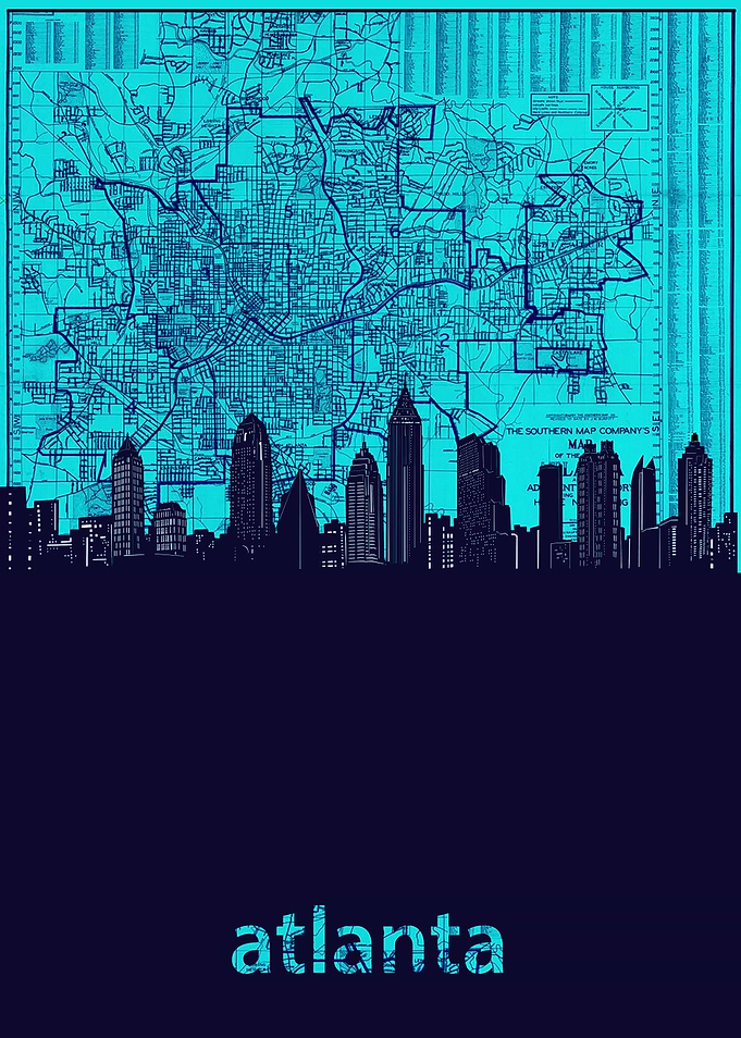 Atlanta skyline turquoise