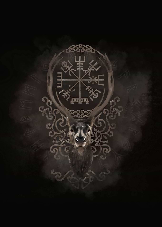 Deer and Vegvisir