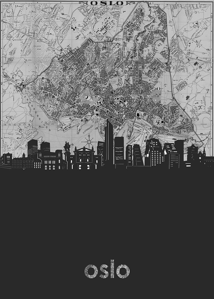 Oslo skyline grey