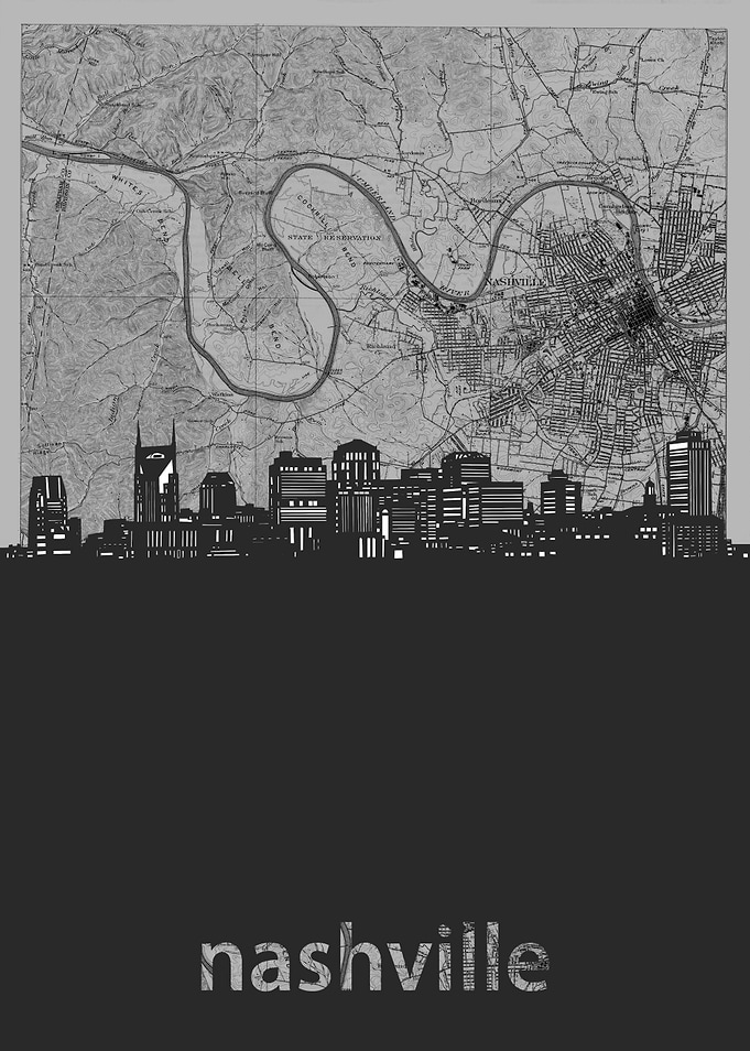Nashville skyline grey