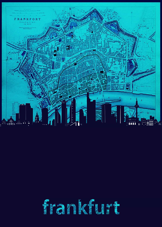 Frankfurt skyline turquois