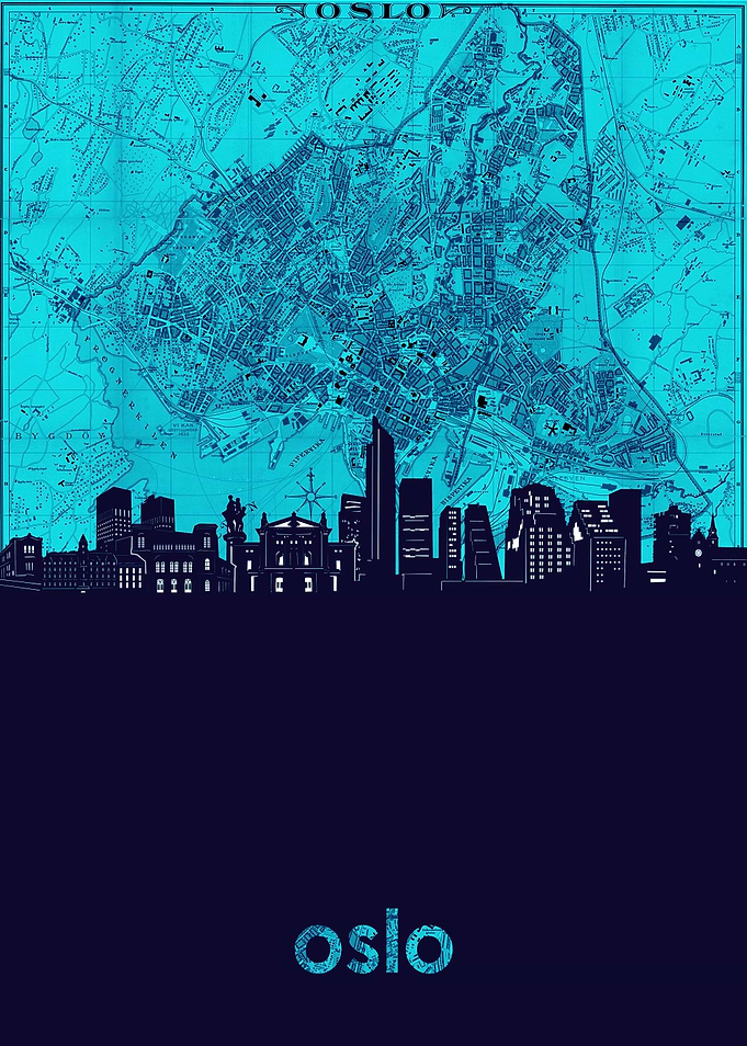 Oslo skyline turquoise