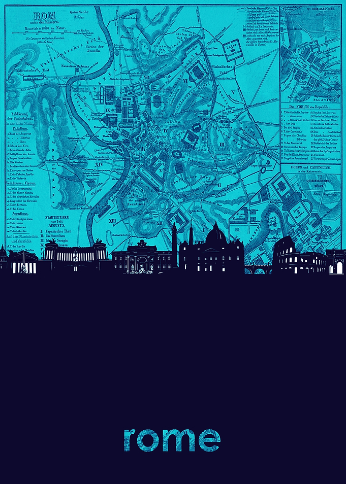Rome skyline turquoise