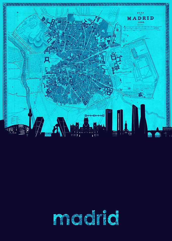 madrid skyline turquoise