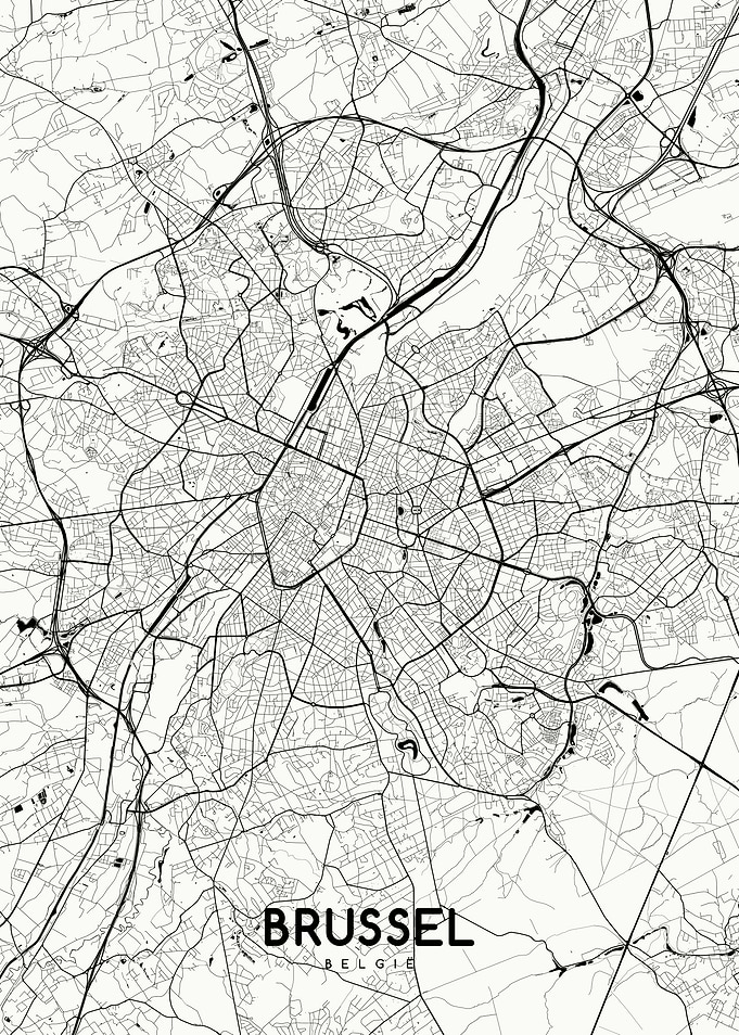 Brussel map white