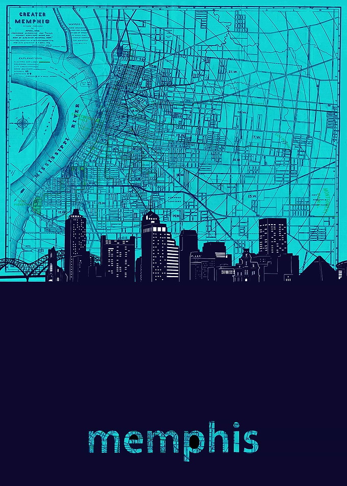 Memphis skyline turquoise
