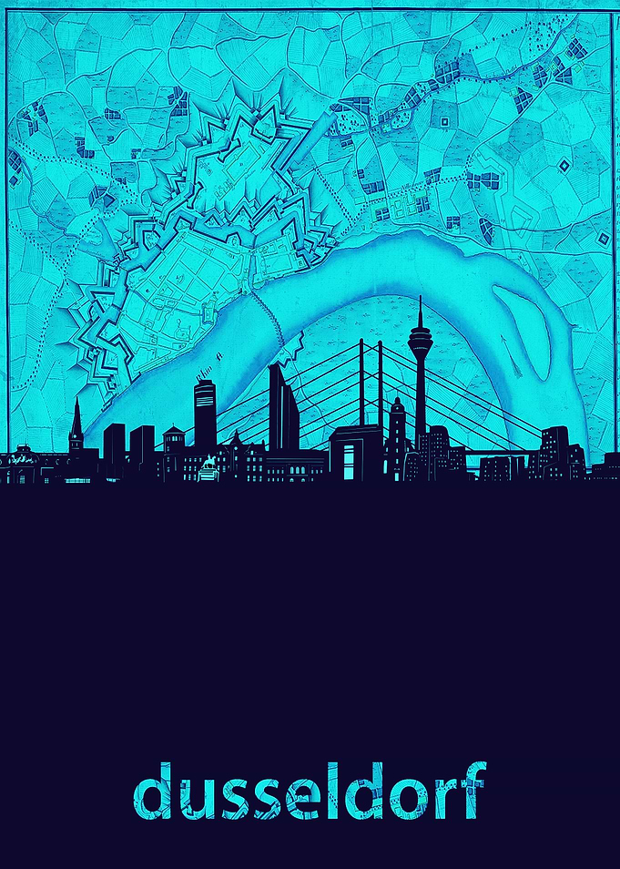 Dusseldorf city turquoise