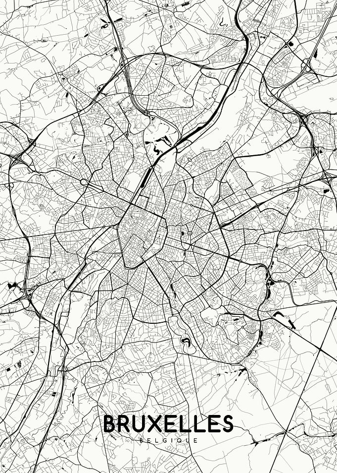 Bruxelles map white