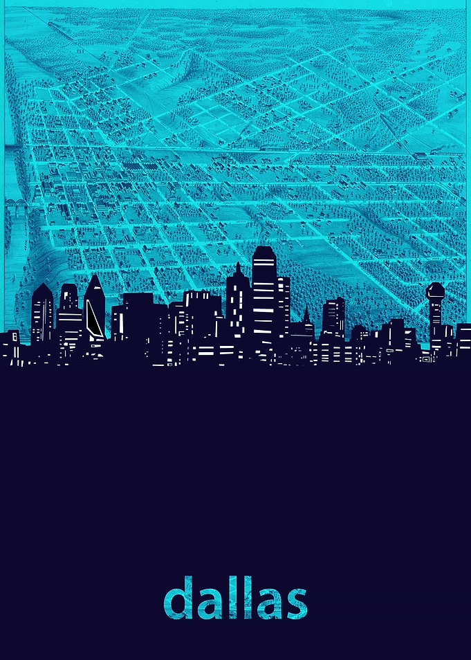 Dallas skyline turquoise