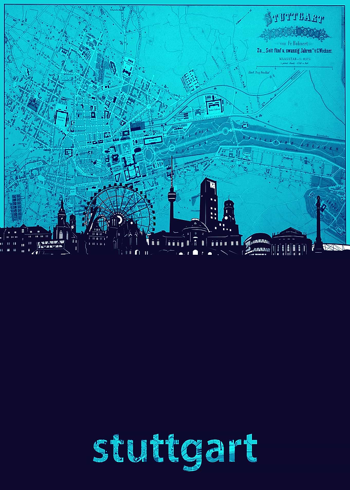 stuttgart skyline turquois