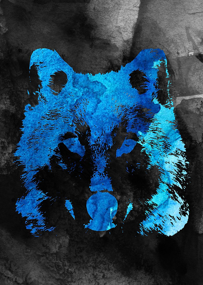 Wolf Watercolor Art