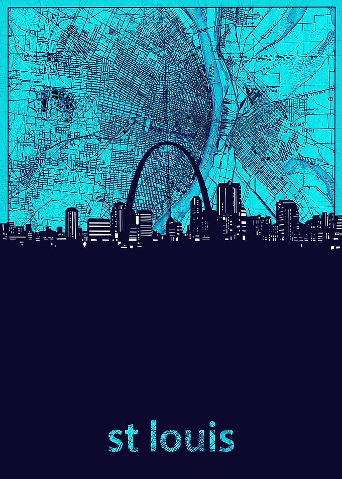 St Louis skyline turquoise