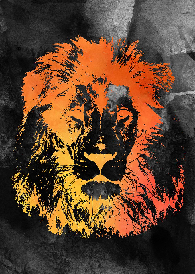 Lion Watercolor Art
