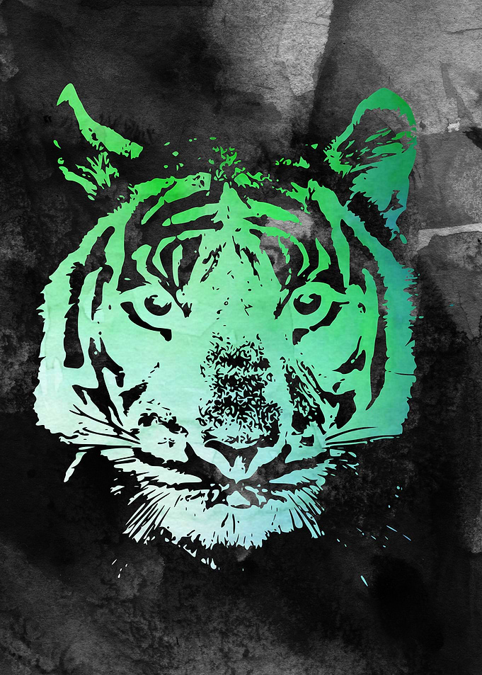 Tiger Watercolor Art