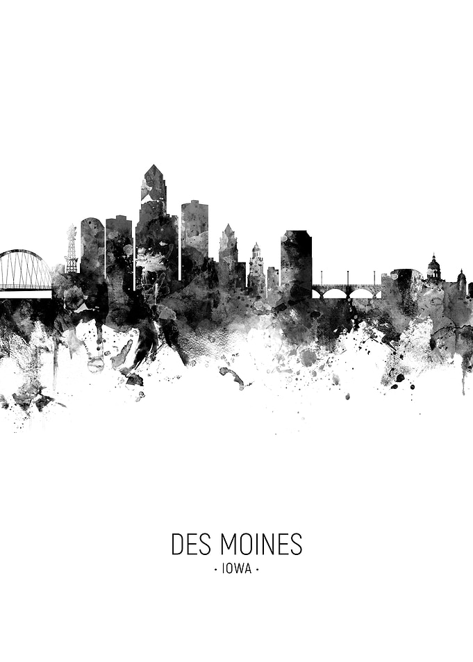 Des Moines Iowa Skyline