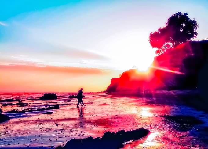 sunset beach in California
