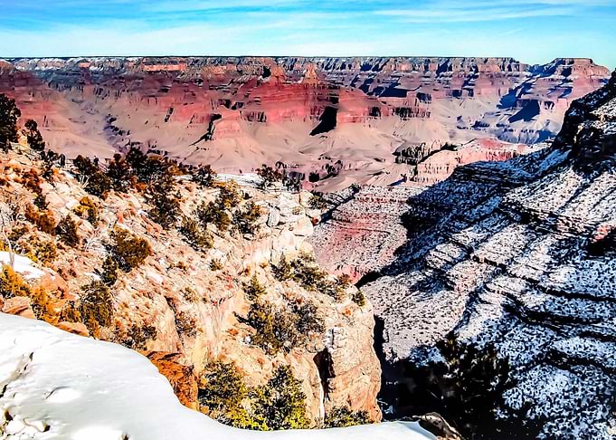 Grand Canyon with snow