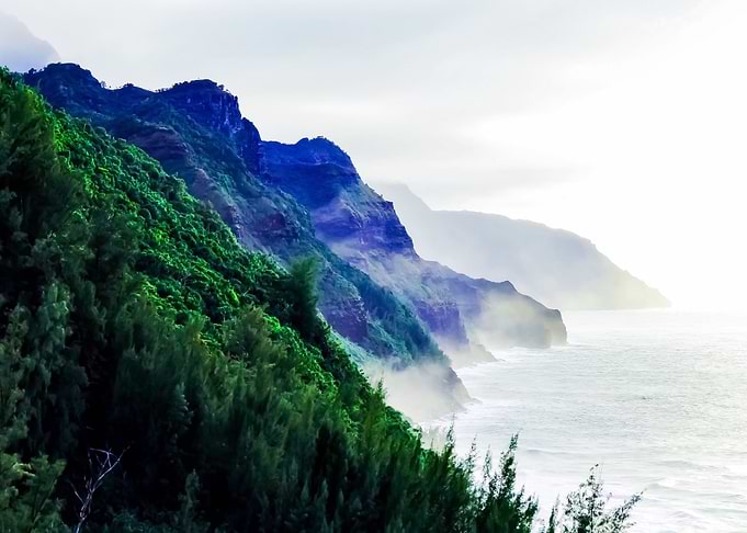 green mountain at Kauai