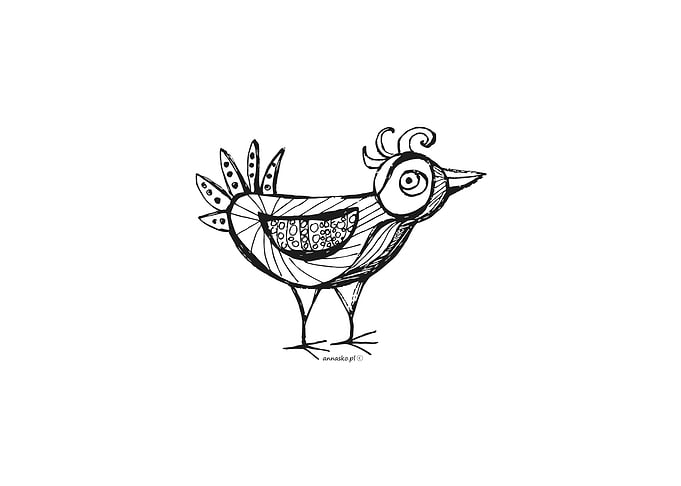 Bird white black drawing