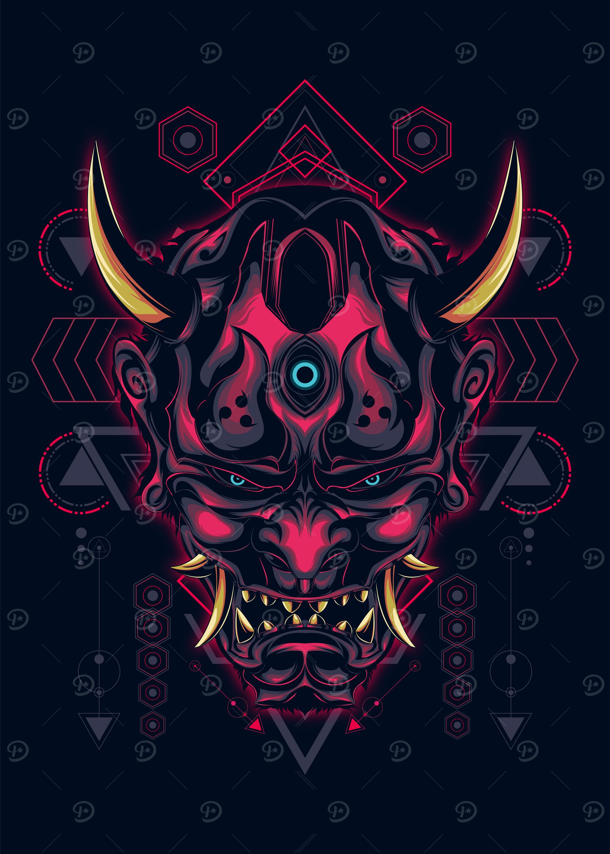 Hannya mask geometry
